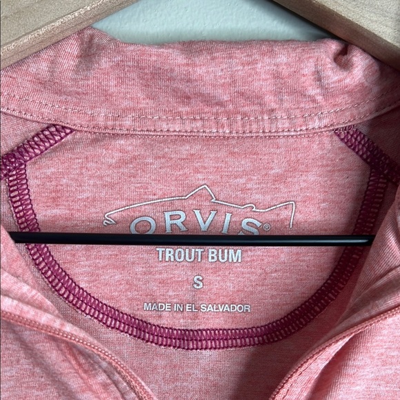 Orvis Trout Bum Quarter Zip Women's Pink Top Small - Picture 2 of 7